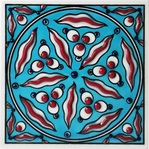 10x10 cm Çini Pano - KÇ070 Mavi